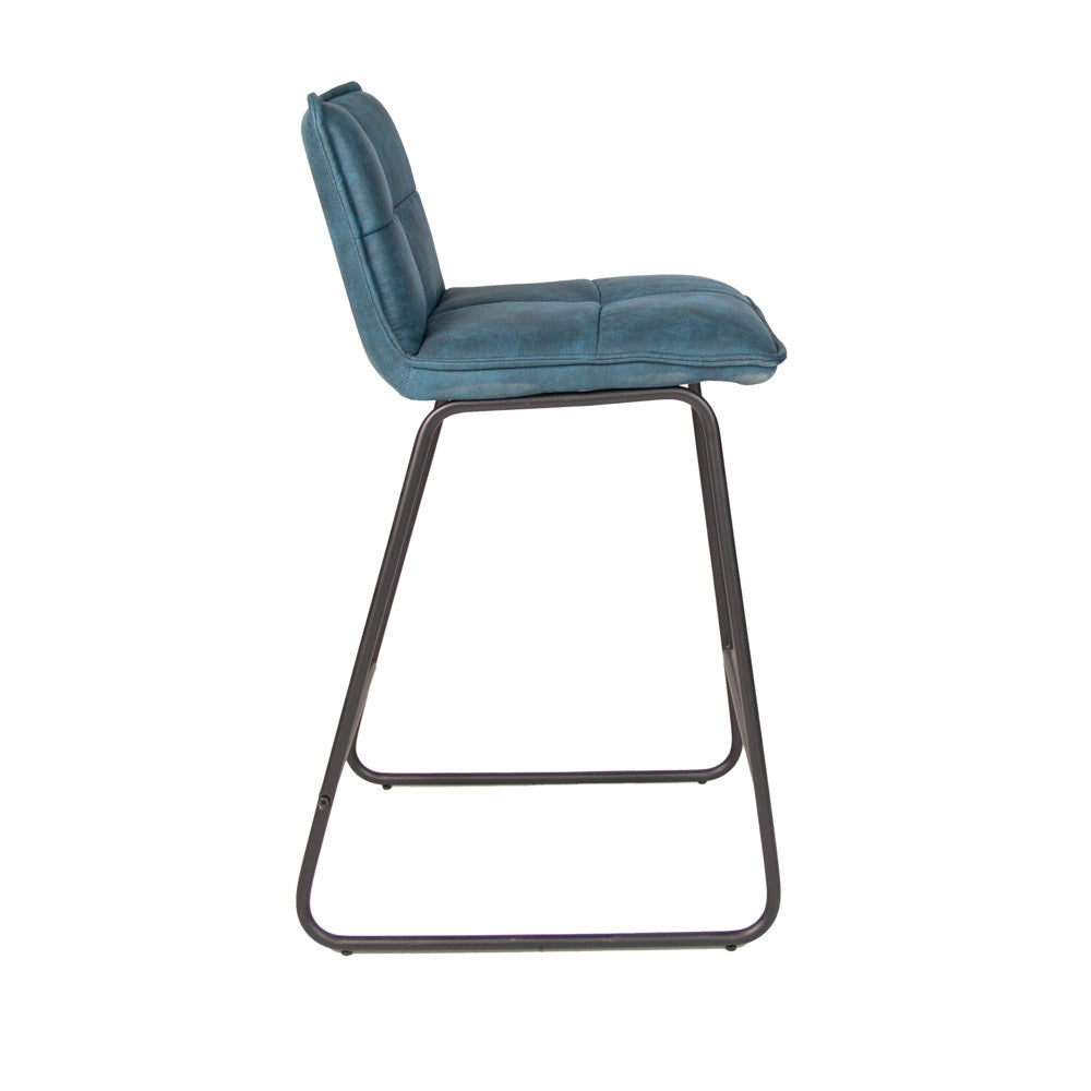 Bar Stool Jeremy FavoFurn Blue LxBxH 63x56x49 Fabric Nnb