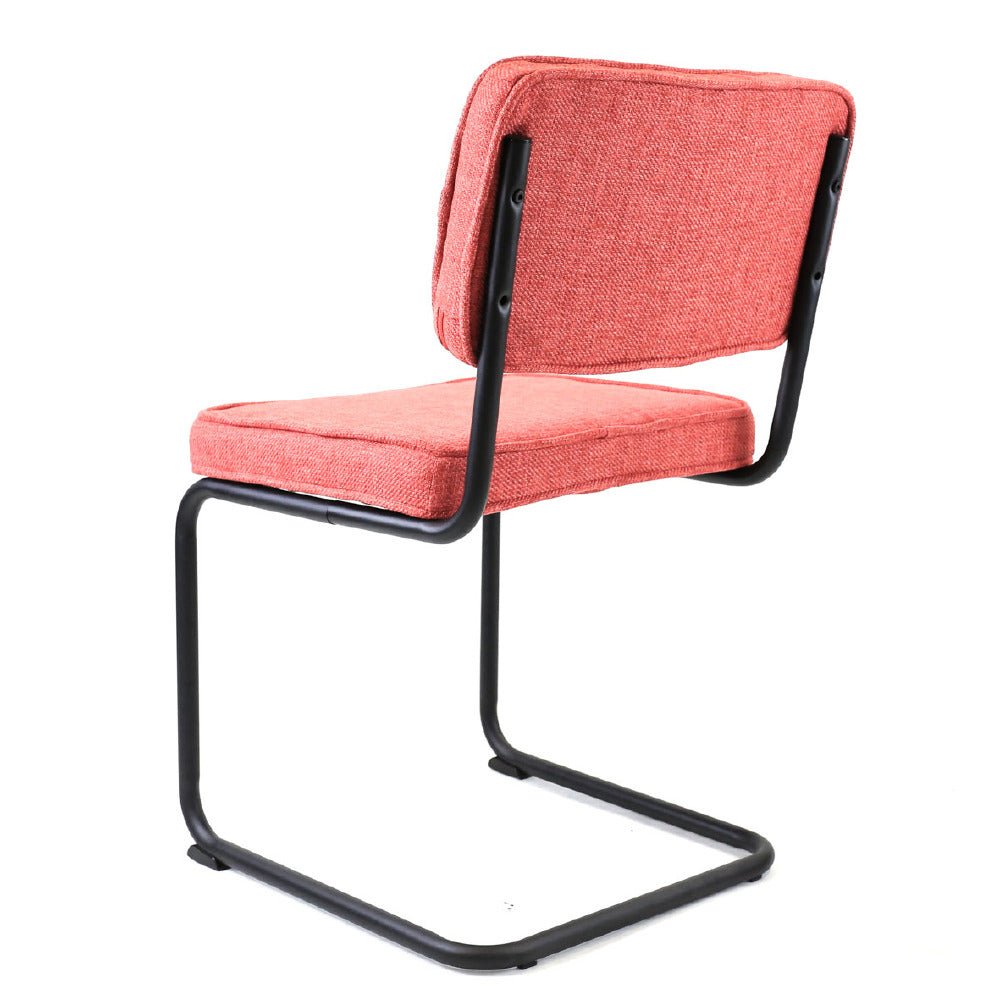 Dining Chair Rib FavoFurn Red LxBxH 56x55x52 Fabric Nnb