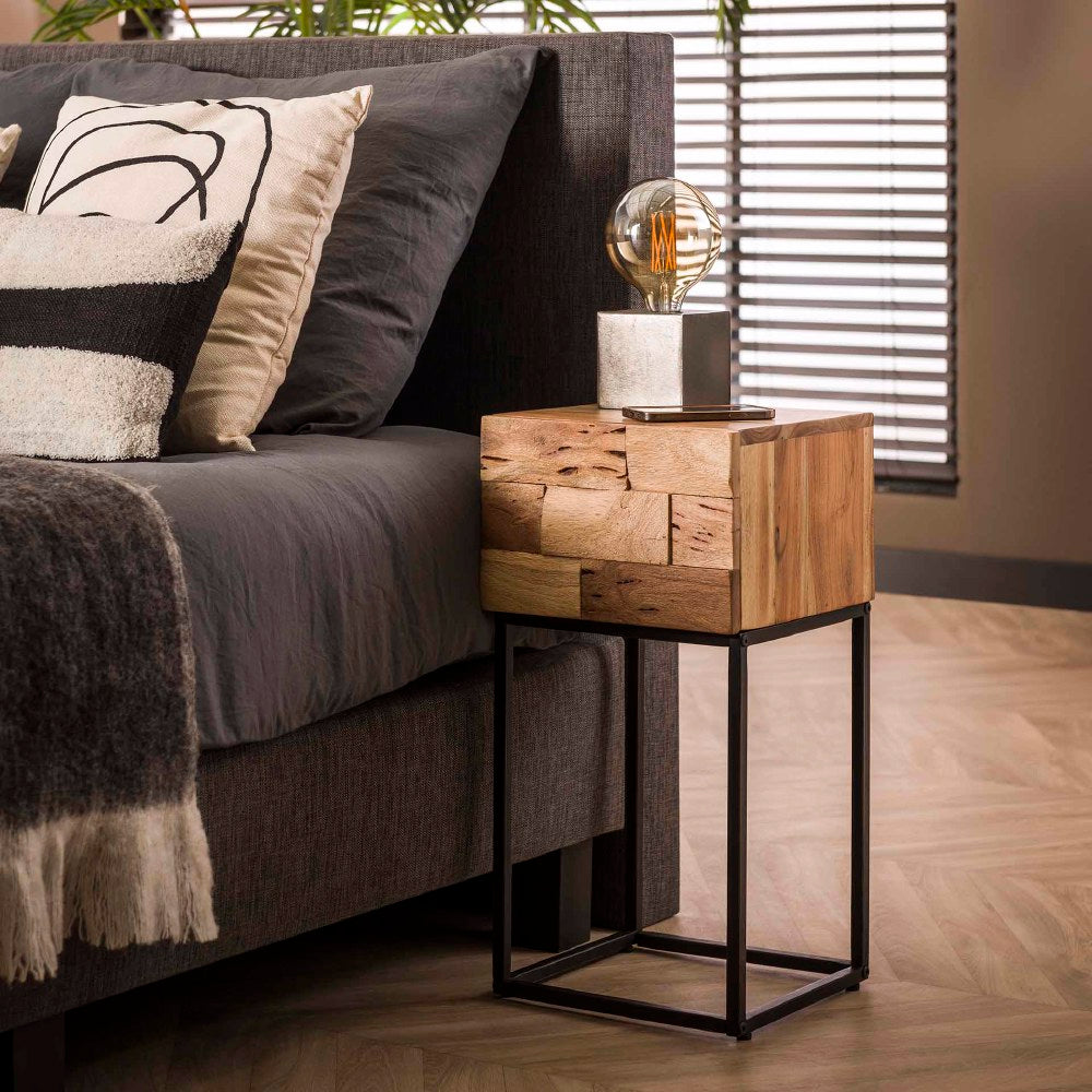 Bedside Table Essex HomeHaven Brown LxBxH 44x35x28 Acacia wood Nnb