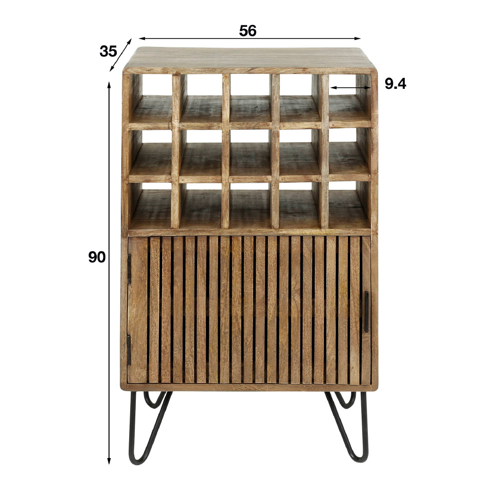 Wine Cabinet Barton HomeHaven Brown LxBxH 92x58x40 Mango wood Nnb