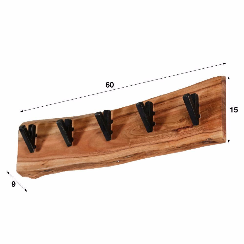 Coat Rack Elio HomeHaven Brown LxBxH 64x18x10 Acacia wood Nnb