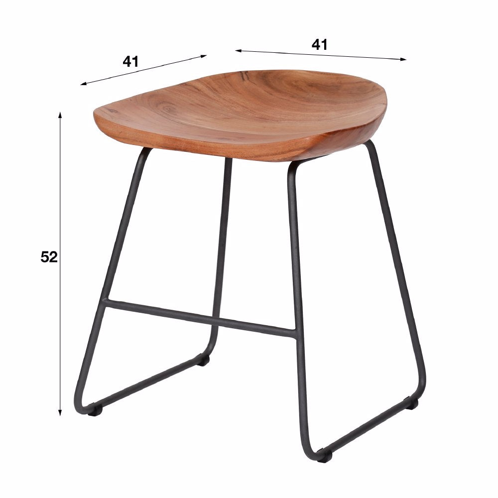Stool Nave HomeHaven Brown LxBxH 52x45x44 Acacia wood Nnb