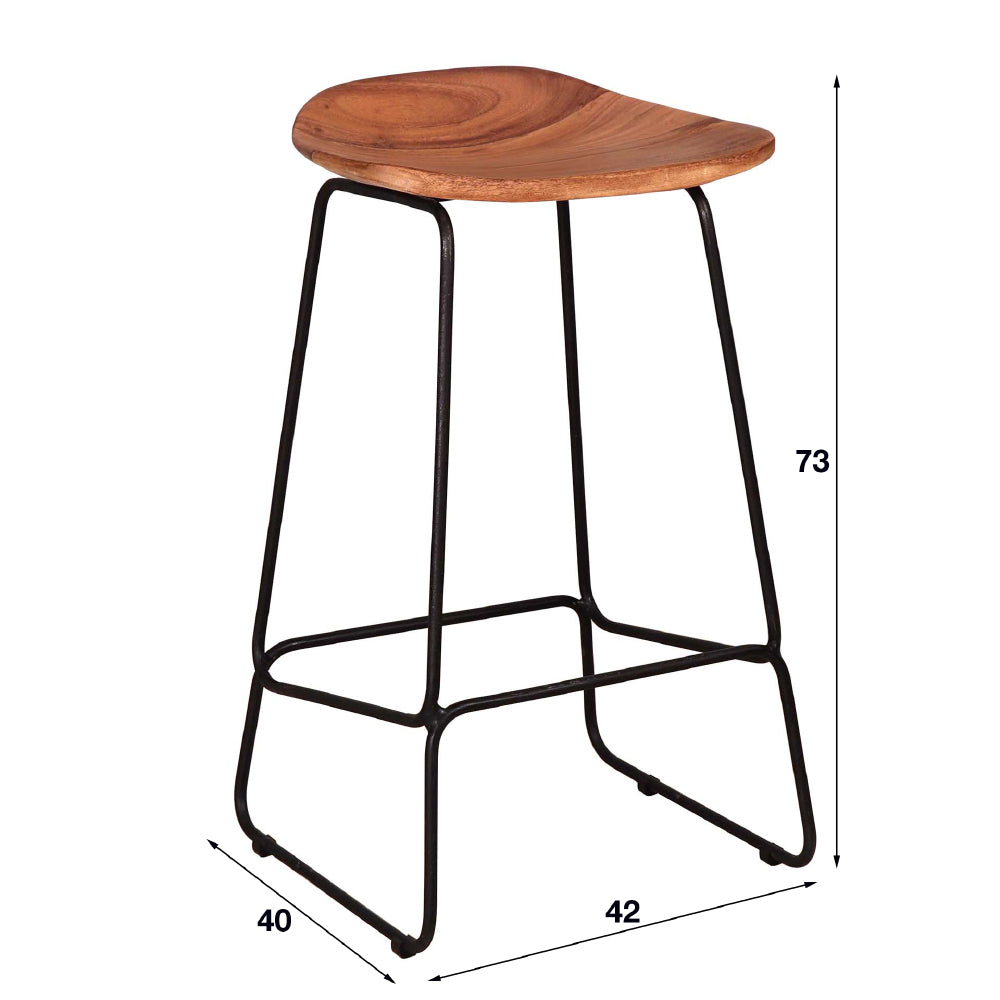 Bar Stool Nave HomeHaven Brown LxBxH 102x46x45 Acacia wood Nnb