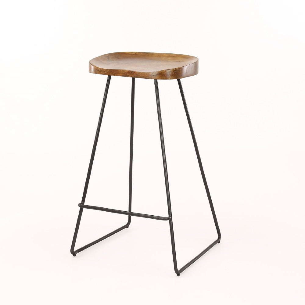 Bar Stool Malcolm HomeHaven Brown LxBxH 88x46x46 Acacia wood Nnb