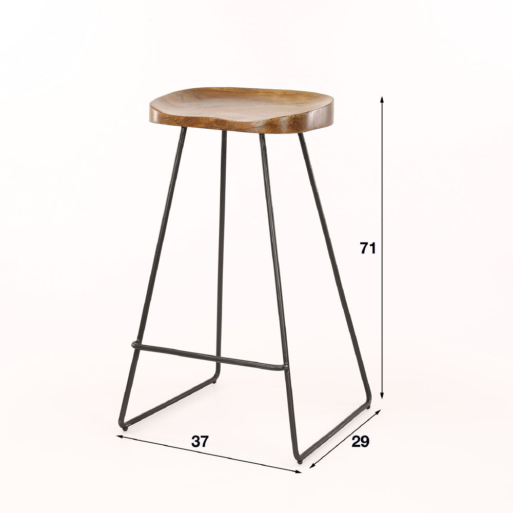Bar Stool Malcolm HomeHaven Brown LxBxH 88x46x46 Acacia wood Nnb