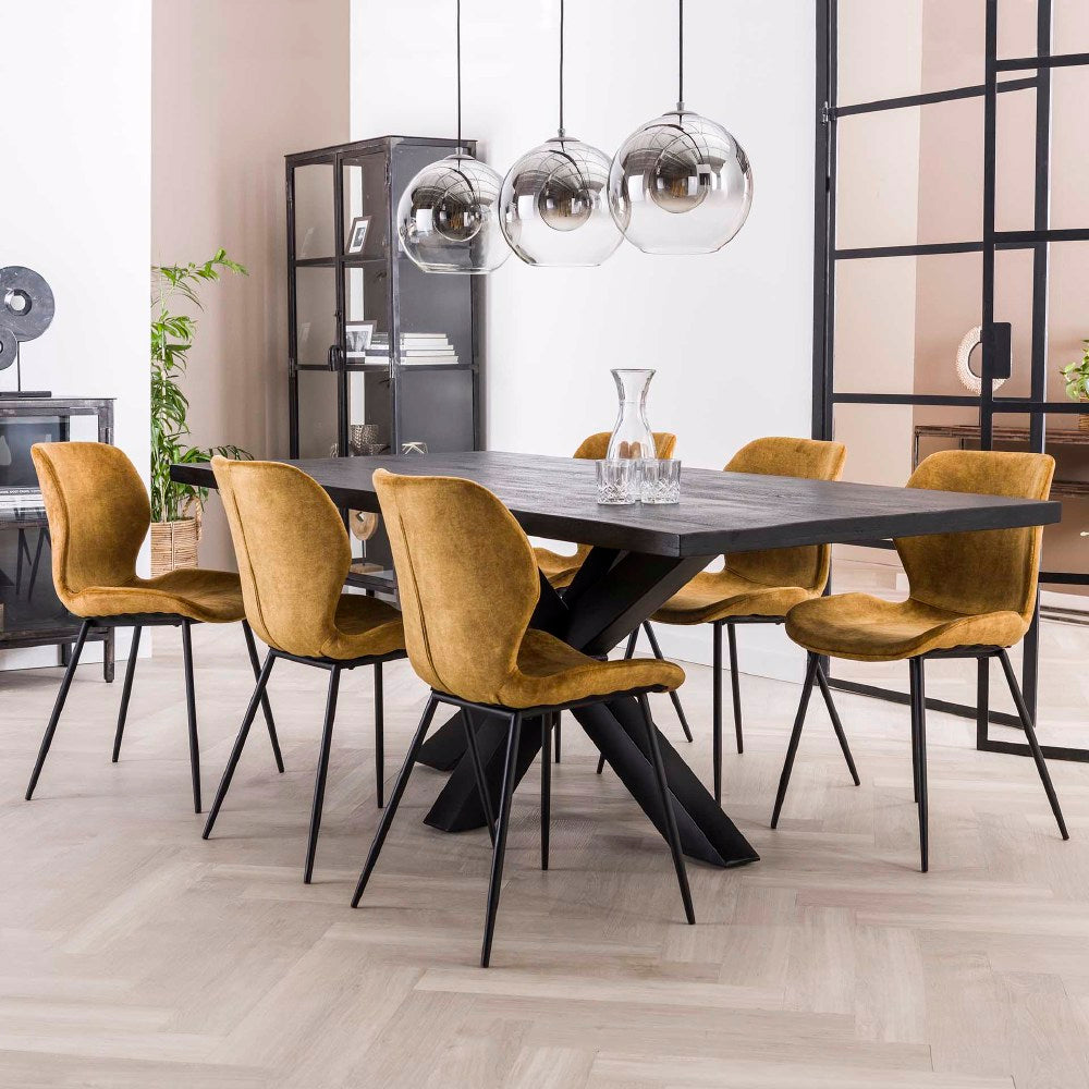 Dining Chair Ingo HomeHaven Yellow LxBxH 90x59x49 Fabric Nnb