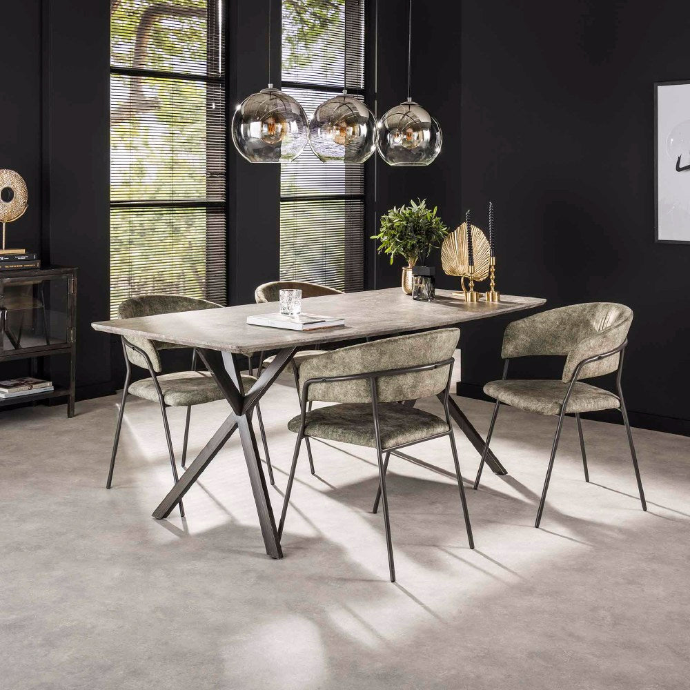 Dining Chair Augustine HomeHaven Green LxBxH 75x66x61 Fabric Nnb