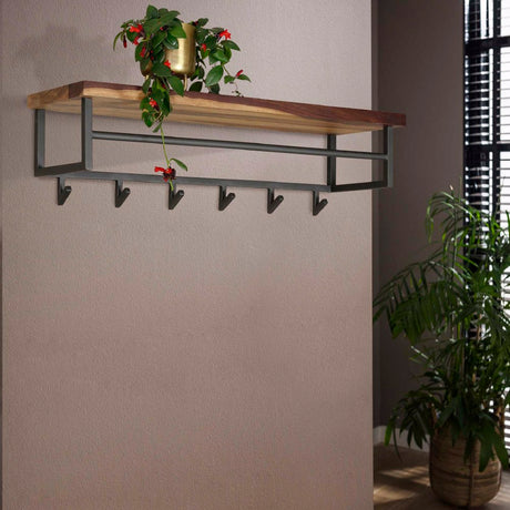 Coat Rack Abe HomeHaven Brown LxBxH 105x30x30 Walnut Nnb