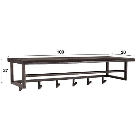 Coat Rack Beckett HomeHaven Black LxBxH 103x37x30 Acacia wood Nnb