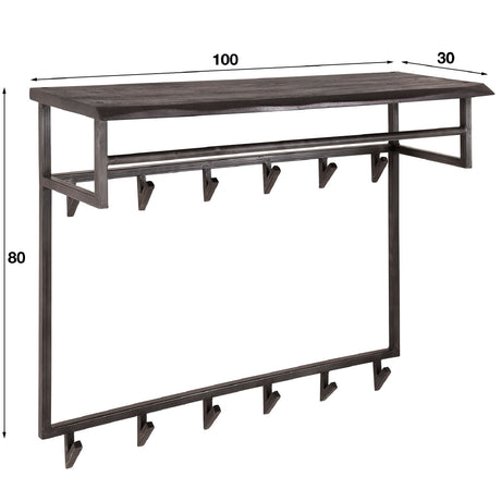 Coat Rack Beckett HomeHaven Black LxBxH 92x84x50 Acacia wood Nnb