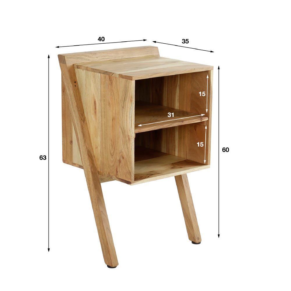 Bedside Table Archer HomeHaven Brown LxBxH 69x45x42 Acacia wood Nnb