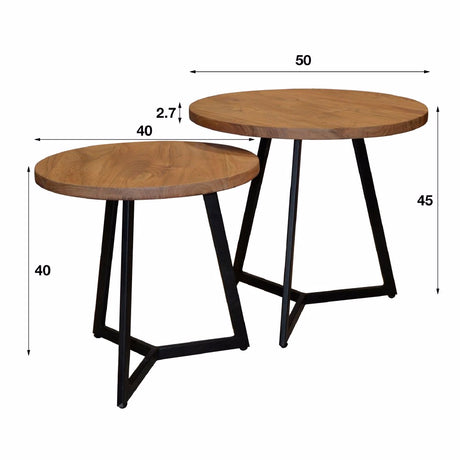 Side Table Orion HomeHaven Brown LxBxH 70x54x49 Acacia wood Nnb
