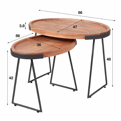 Side Table Orion HomeHaven Brown LxBxH 74x54x19 Acacia wood Nnb