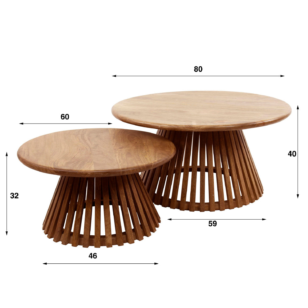 Coffee Table Barton HomeHaven Brown LxBxH 87x87x12 Mango wood Nnb