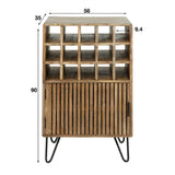 Wine Cabinet Barton HomeHaven Brown LxBxH 92x58x40 Mango wood Nnb