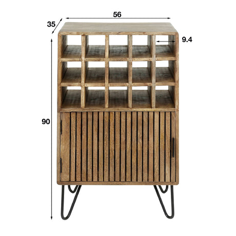 Wine Cabinet Barton HomeHaven Brown LxBxH 92x58x40 Mango wood Nnb