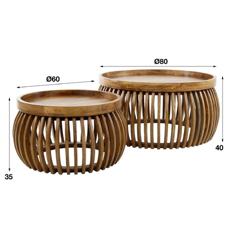 Coffee Table Barton HomeHaven Brown LxBxH 88x88x45 Mango wood Nnb