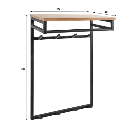 Coat Rack Mekhi HomeHaven Brown LxBxH 85x60x38 Acacia wood Nnb