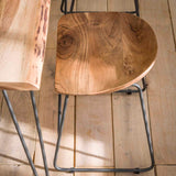 Stool Nave HomeHaven Brown LxBxH 52x45x44 Acacia wood Nnb