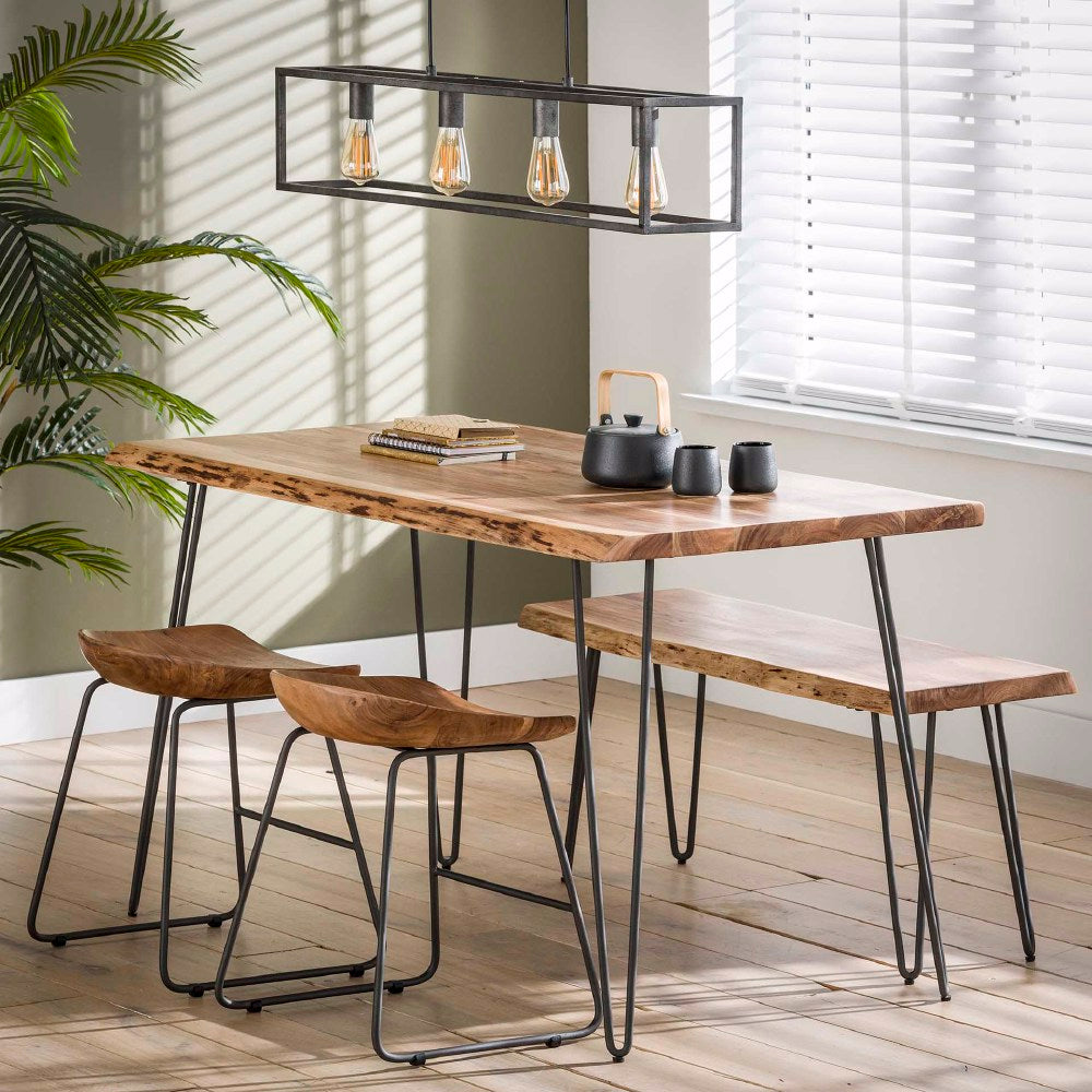 Stool Nave HomeHaven Brown LxBxH 52x45x44 Acacia wood Nnb