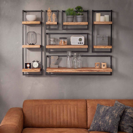 Wall Shelf Elio HomeHaven Brown LxBxH 104x36x13 Acacia wood Nnb