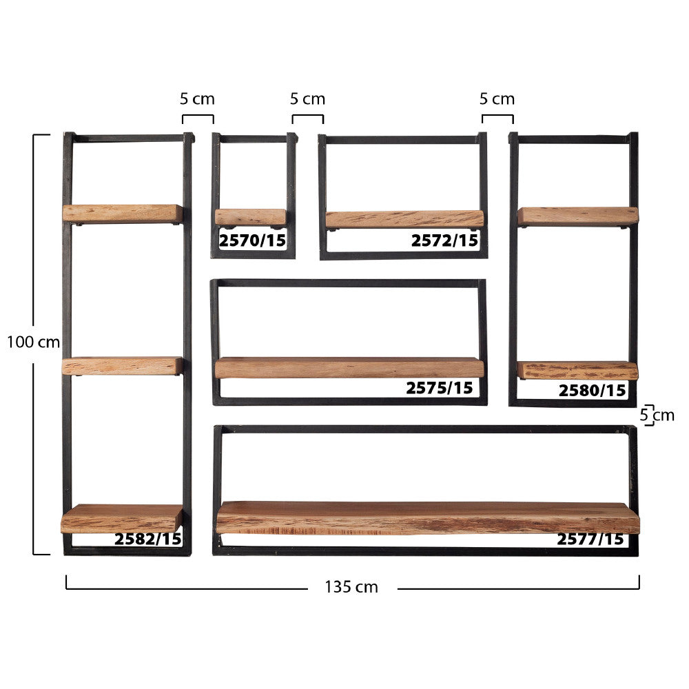 Wall Shelf Elio HomeHaven Brown LxBxH 104x36x13 Acacia wood Nnb