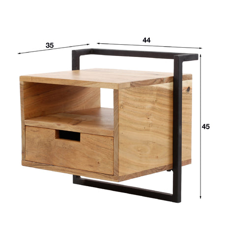 Bedside Table Ivan HomeHaven Brown LxBxH 47x47x32 Acacia wood Nnb