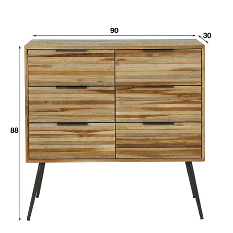 Drawer Cabinet Larkin HomeHaven Brown LxBxH 90x90x40 Teak Nnb