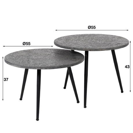 Coffee Table Kingston HomeHaven Grey LxBxH 60x60x12 Metal Nnb