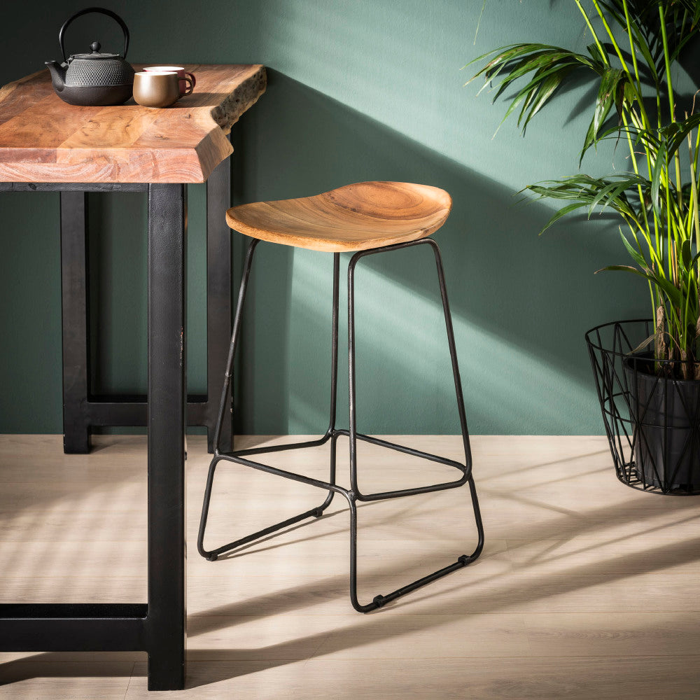 Bar Stool Nave HomeHaven Brown LxBxH 102x46x45 Acacia wood Nnb