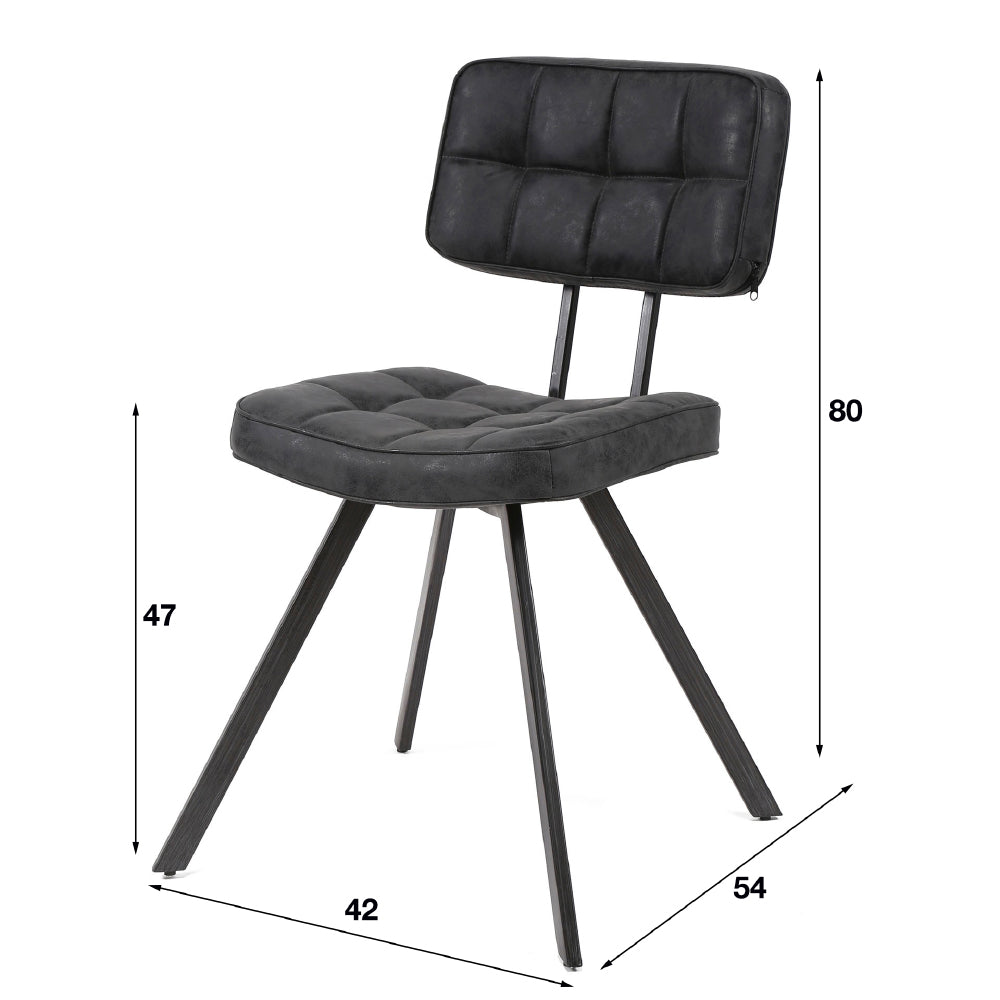 Dining Chair Sullivan HomeHaven Black LxBxH 84x63x58 Artificial leather Nnb