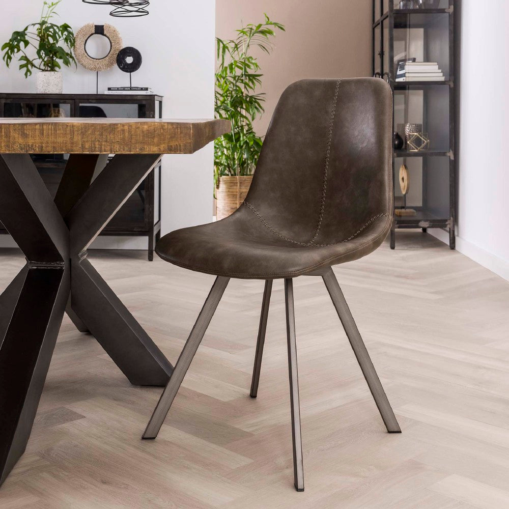 Dining Chair Jagger HomeHaven Taupe LxBxH 65x60x50 Artificial leather Nnb