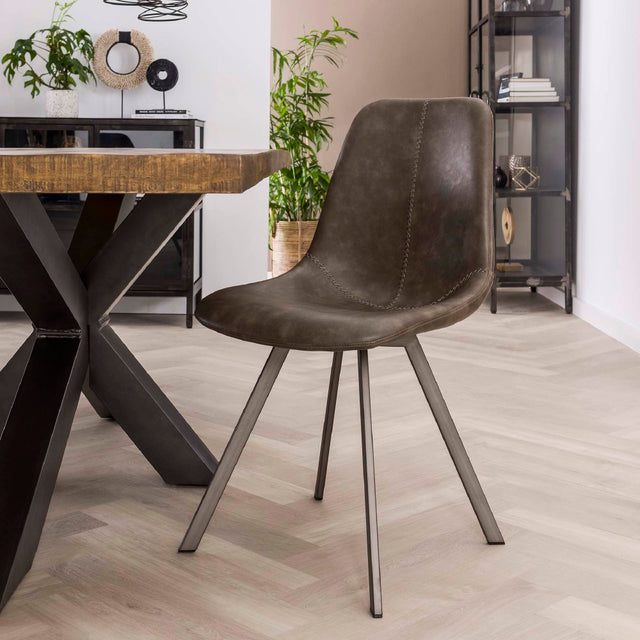 Dining Chair Jagger HomeHaven Taupe LxBxH 65x60x50 Artificial leather Nnb