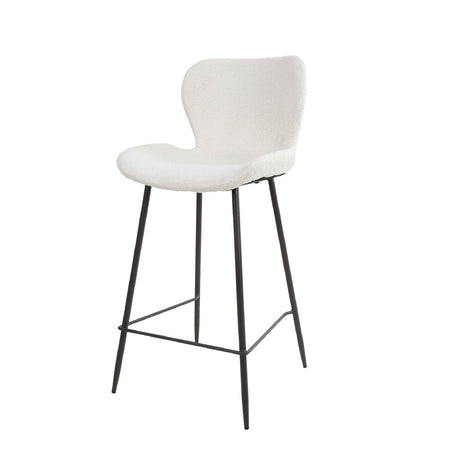 Bar Stool Ingo HomeHaven White LxBxH 75x59x49 Boucle Nnb