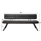 Dining Bench Paxton HomeHaven Anthracite LxBxH 186x44x22 Artificial leather Nnb