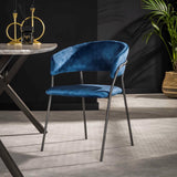 Dining Chair Augustine HomeHaven Blue LxBxH 75x68x61 Fabric Nnb