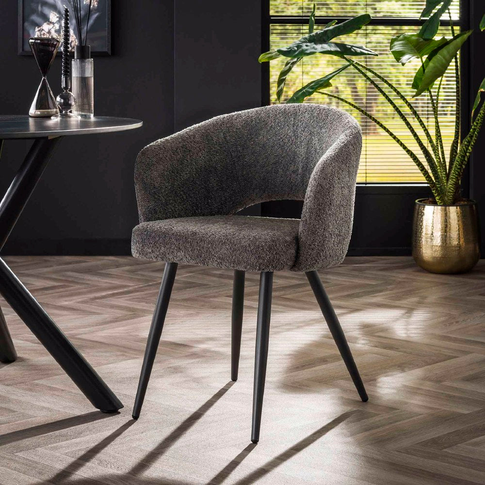 Dining Chair Gilmore HomeHaven Grey LxBxH 70x64x57 Boucle Nnb