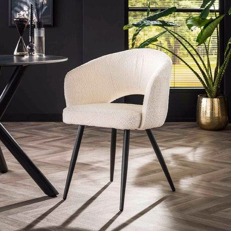 Dining Chair Gilmore HomeHaven Warm white LxBxH 70x64x57 Boucle Nnb