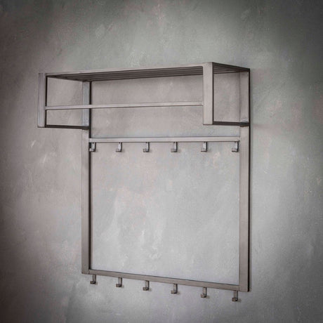 Coat Rack Kolby HomeHaven Grey LxBxH 90x83x37 Metal Nnb