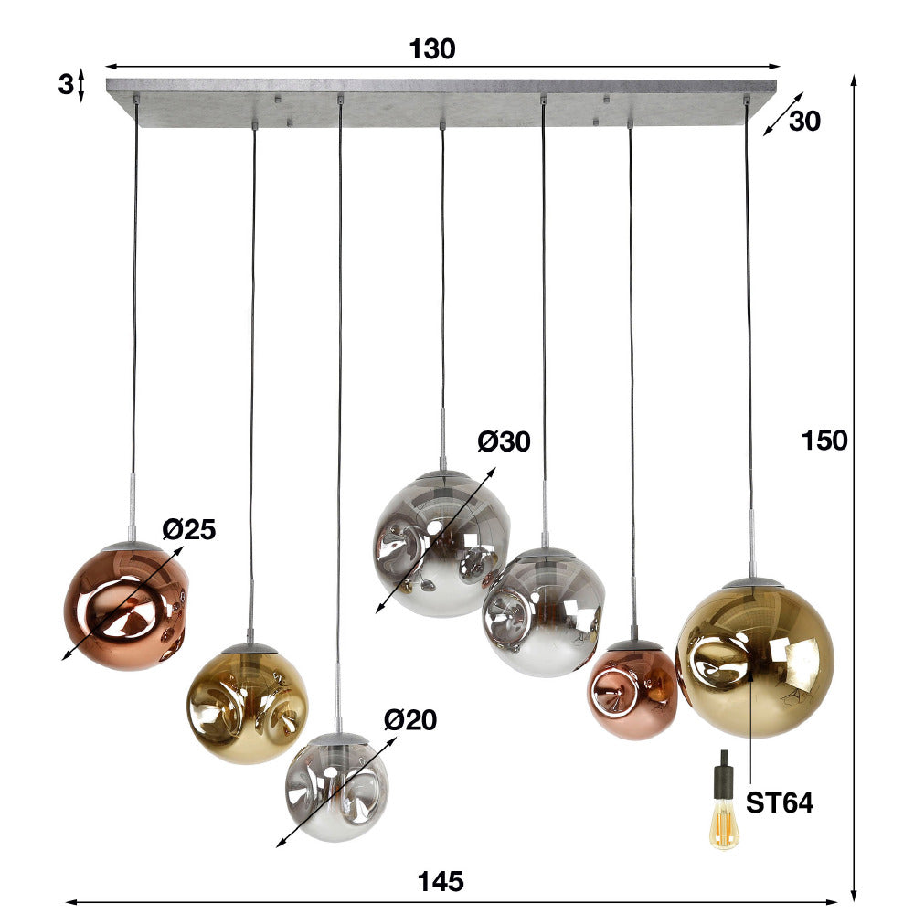 Pendant Light Hudson HomeHaven Anthracite LxBxH 135x73x37 Glass Nnb