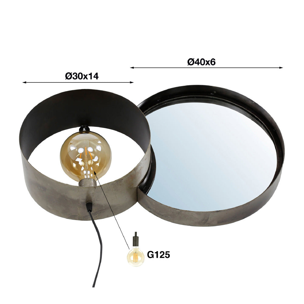 Mirror Uriah HomeHaven Anthracite LxBxH 46x37x20 Metal Nnb
