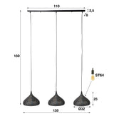 Pendant Light Kenyon HomeHaven Black LxBxH 114x40x31 Metal Nnb